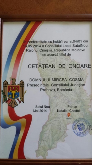 Mircea Cosma a primit titlul de Cetatean de Onoare, in Republica Moldova