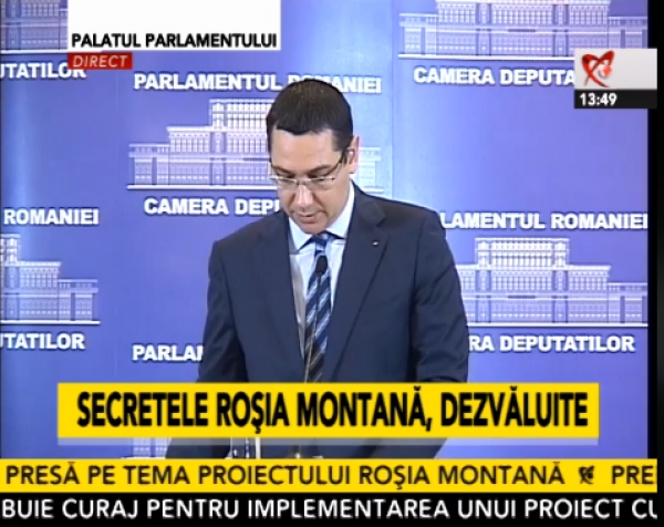 Ponta si Sova prezinta documente legate de proiectul minier de la Rosia Montana 