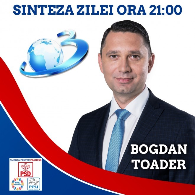 Bogdan Toader, presedintele CJ Prahova, este invitatul lui Mihai Gadea, diseara, la Sinteza Zilei