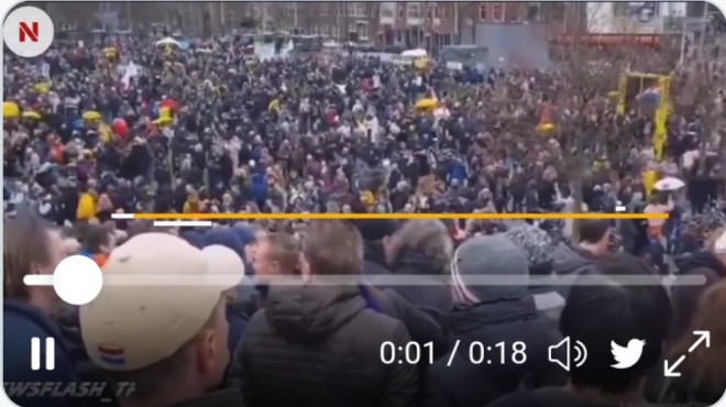 Proteste masive in Olanda impotriva restrictiilor si vaccinarii. &quot;Jos cu mascarada! Gata cu minciunile&quot;!