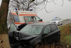 Accident pe drumul din Albesti spre Ciorani. 3 victime, dupa ce soferul unei masini a pierdut controlul volanului si s-a izbit de un copac