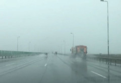 Trafic îngreunat de ploaie pe Autostrada Bucureşti - Ploieşti